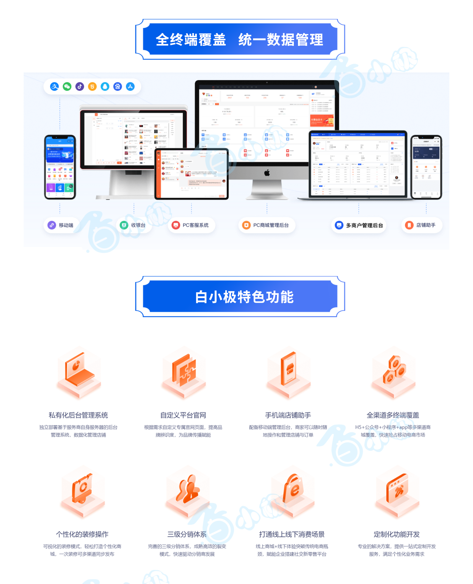 智慧商业全渠道多场景电商方案小程序开发软件 APP新零售同城联盟